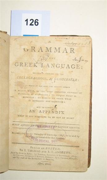 (EDUCATION.) [Camden, William.] A Grammar of the Greek Language.